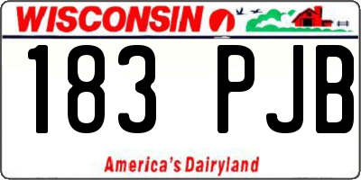 WI license plate 183PJB