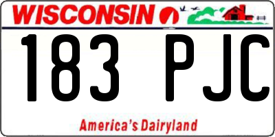 WI license plate 183PJC