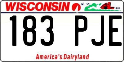 WI license plate 183PJE