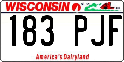 WI license plate 183PJF