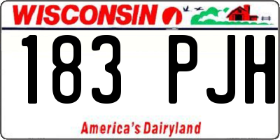 WI license plate 183PJH