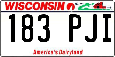 WI license plate 183PJI