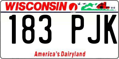 WI license plate 183PJK