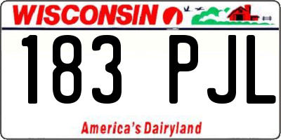WI license plate 183PJL