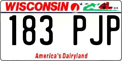WI license plate 183PJP