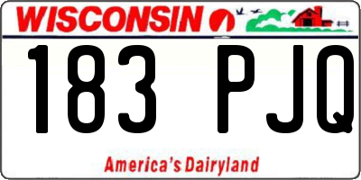 WI license plate 183PJQ
