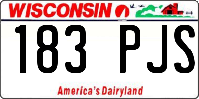 WI license plate 183PJS