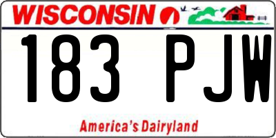 WI license plate 183PJW