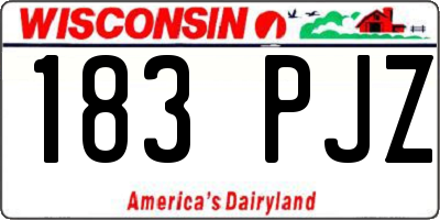 WI license plate 183PJZ