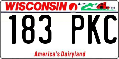 WI license plate 183PKC