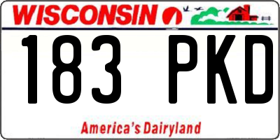 WI license plate 183PKD