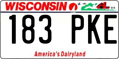 WI license plate 183PKE