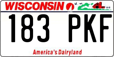 WI license plate 183PKF