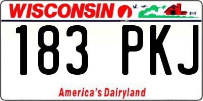 WI license plate 183PKJ