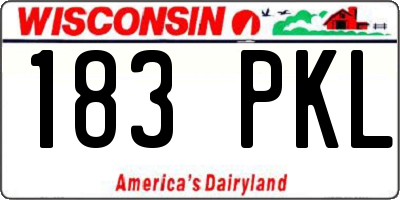 WI license plate 183PKL