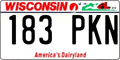 WI license plate 183PKN