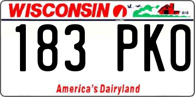 WI license plate 183PKO