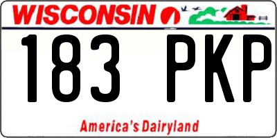 WI license plate 183PKP