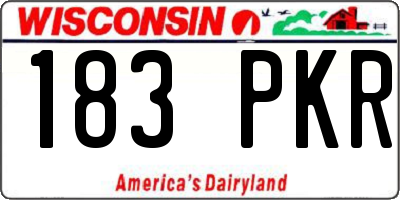 WI license plate 183PKR