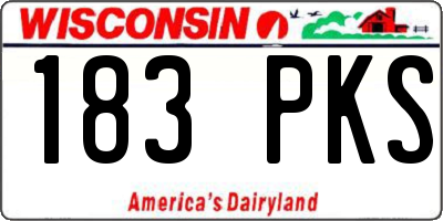 WI license plate 183PKS