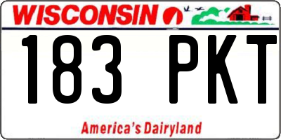 WI license plate 183PKT