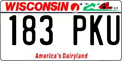 WI license plate 183PKU