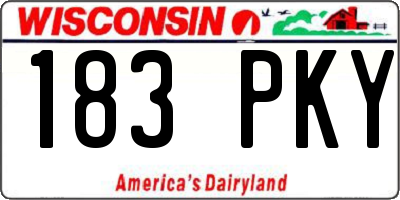 WI license plate 183PKY