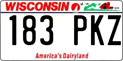 WI license plate 183PKZ