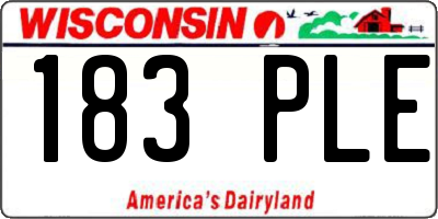 WI license plate 183PLE