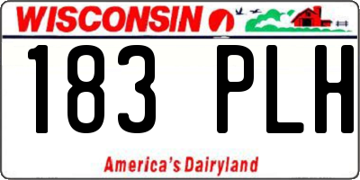 WI license plate 183PLH