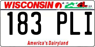 WI license plate 183PLI