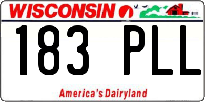 WI license plate 183PLL