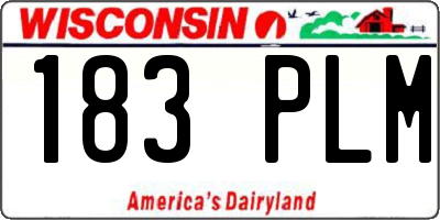 WI license plate 183PLM