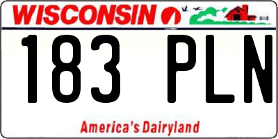 WI license plate 183PLN