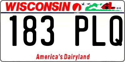 WI license plate 183PLQ