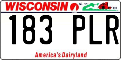 WI license plate 183PLR