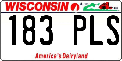 WI license plate 183PLS