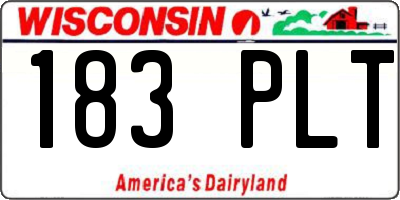 WI license plate 183PLT