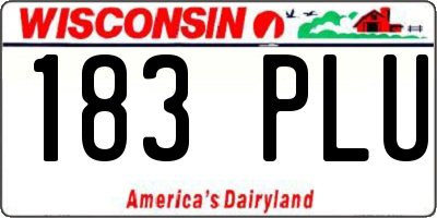 WI license plate 183PLU