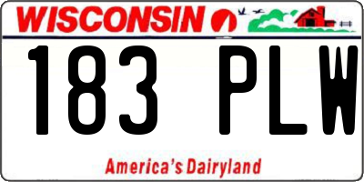 WI license plate 183PLW