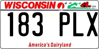 WI license plate 183PLX
