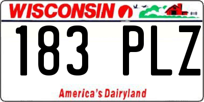 WI license plate 183PLZ