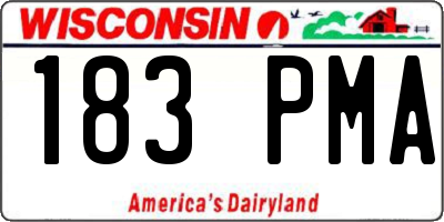 WI license plate 183PMA