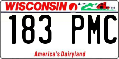 WI license plate 183PMC