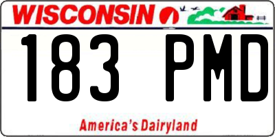 WI license plate 183PMD