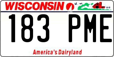 WI license plate 183PME