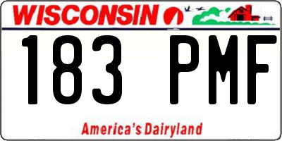 WI license plate 183PMF