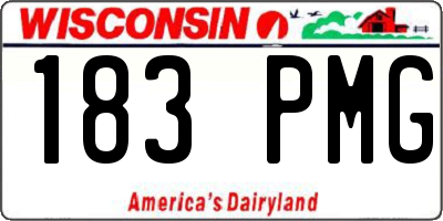 WI license plate 183PMG