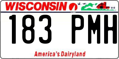 WI license plate 183PMH