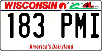 WI license plate 183PMI